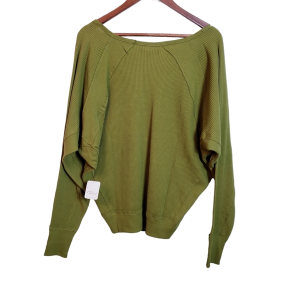 Free People Santa Clara Thermal Top New With Tags XS Ferngully Green - Picture 7 of 14